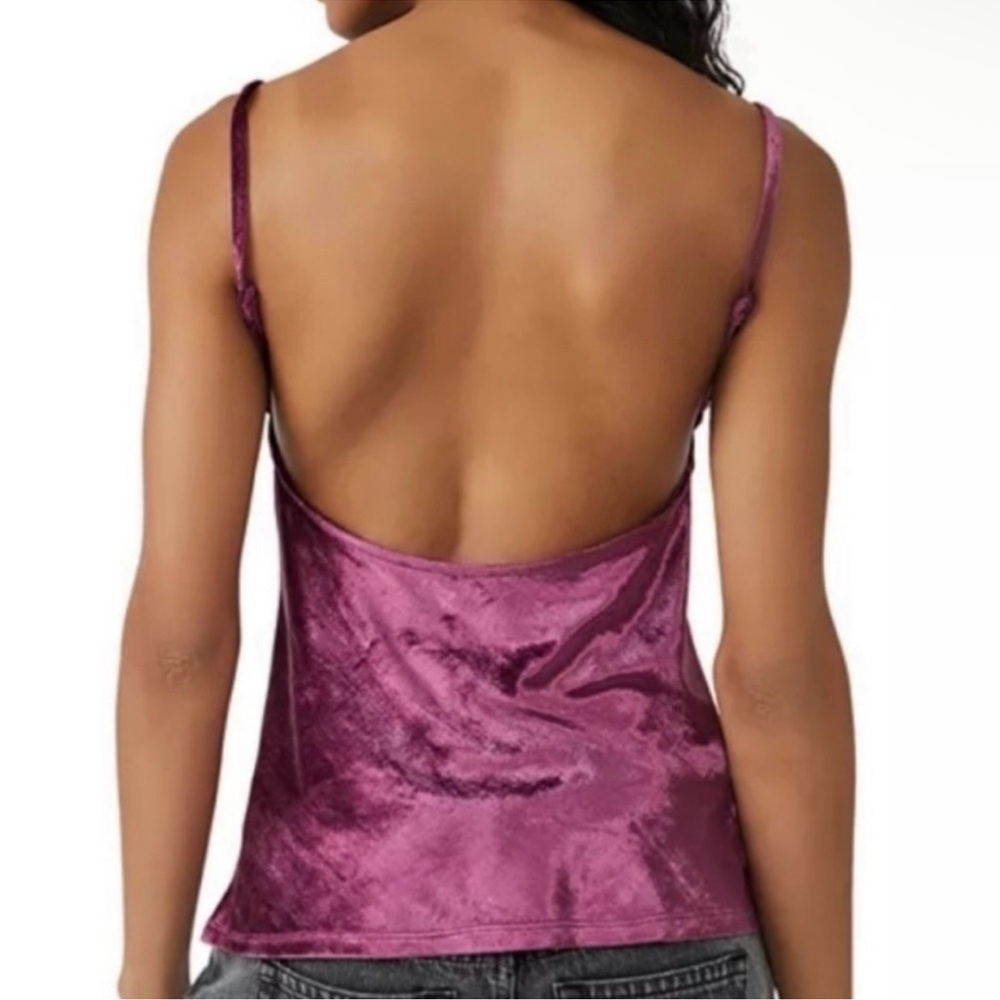 Free People Green Velvet Camisole with Cowl Neckline - Picture 3 of 9